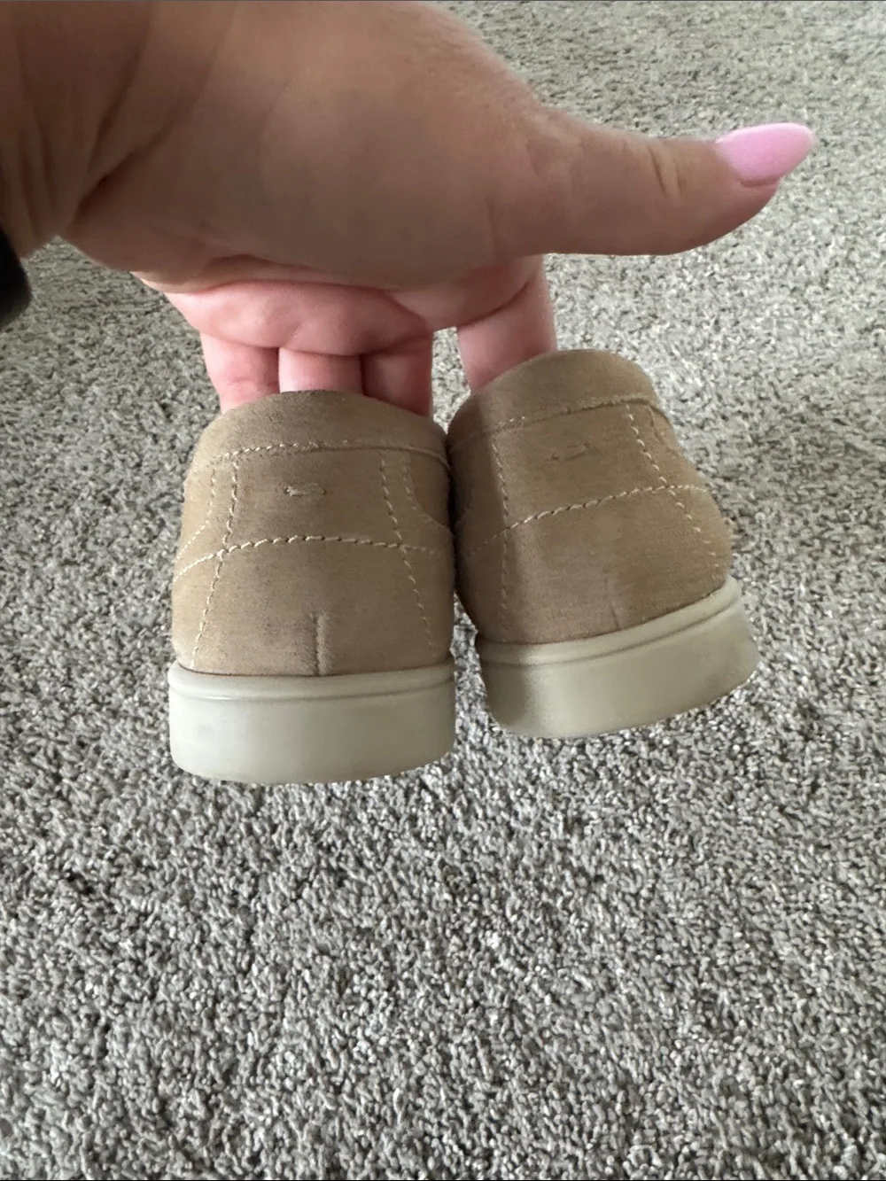 Boys Zara Suede Slip-On Loafers in Tan.